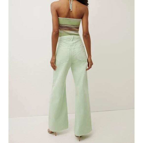 Veronica Beard Taylor Wide-Leg Jean Pistachio Green Size 27 - Picture 2 of 10